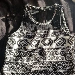 Black and white ' almost famous' tank top